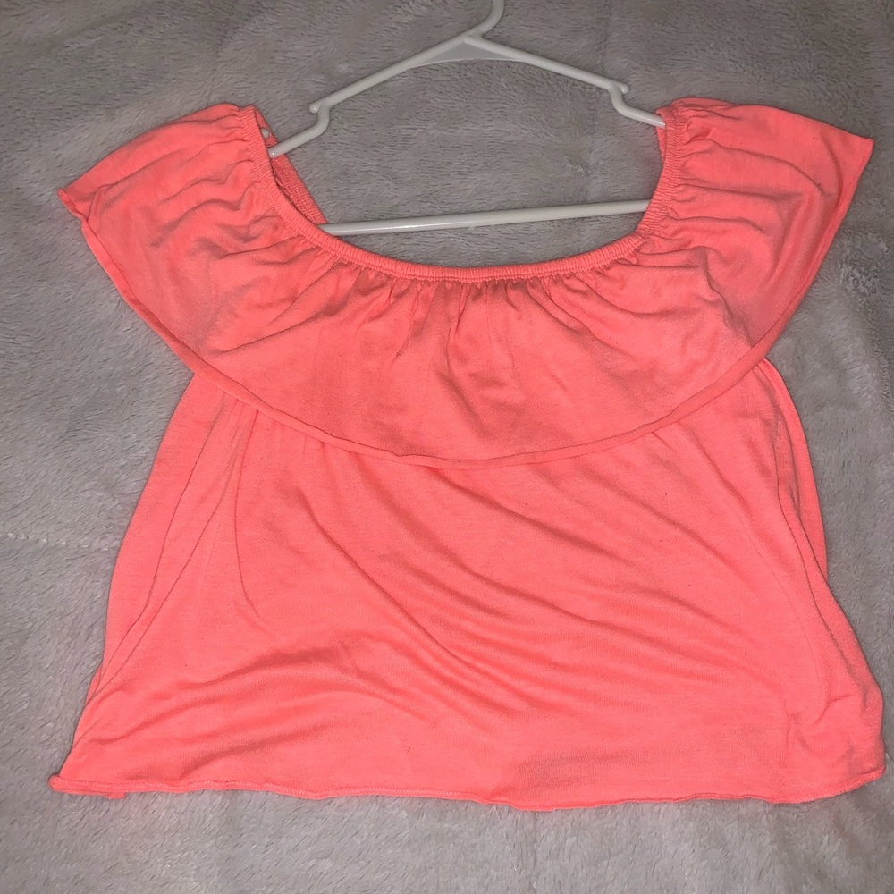 Hot pink off the shoulder crop top